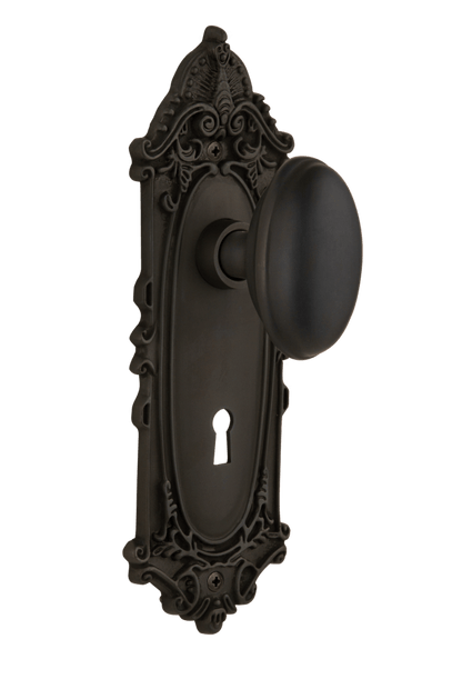 Nostalgic Warehouse Victorian Plate with Homestead Knob - Mortise Lock