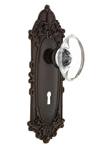 Nostalgic Warehouse Victorian Plate with Oval Clear Crystal Knob