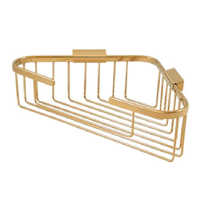 Deltana Solid Brass Triangular Corner Wire Basket - PVD Lifetime Brass