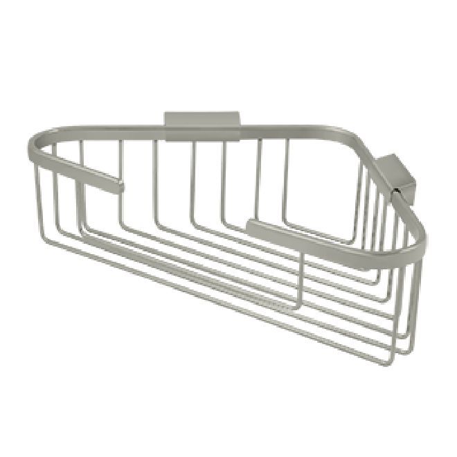 Deltana Solid Brass Triangular Corner Wire Basket - Satin Nickel