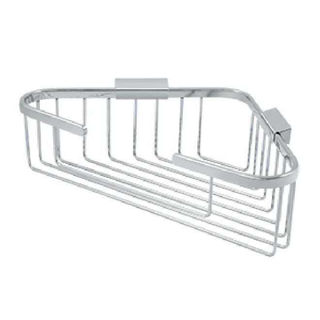 Deltana Solid Brass Triangular Corner Wire Basket - Polished Chrome