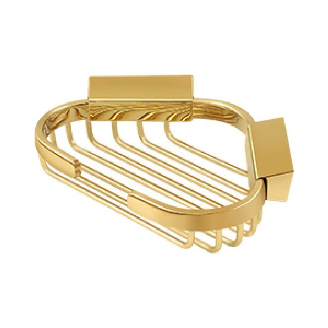 Deltana Solid Brass Triangular Corner Wire Basket - PVD Lifetime Brass