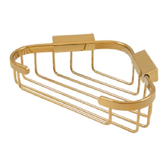 Deltana Solid Brass Triangular Corner Wire Basket - PVD Lifetime Brass