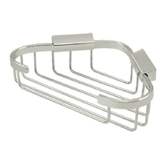 Deltana Solid Brass Triangular Corner Wire Basket - Polished Nickel