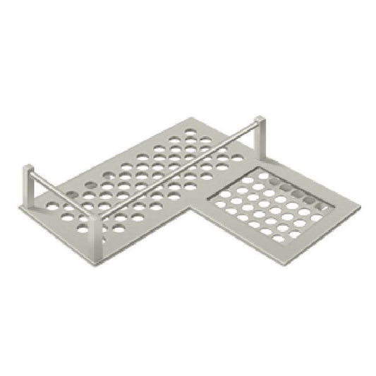 Deltana Solid Brass Bathroom Basket Heavy Duty Corner Right - Satin Nickel