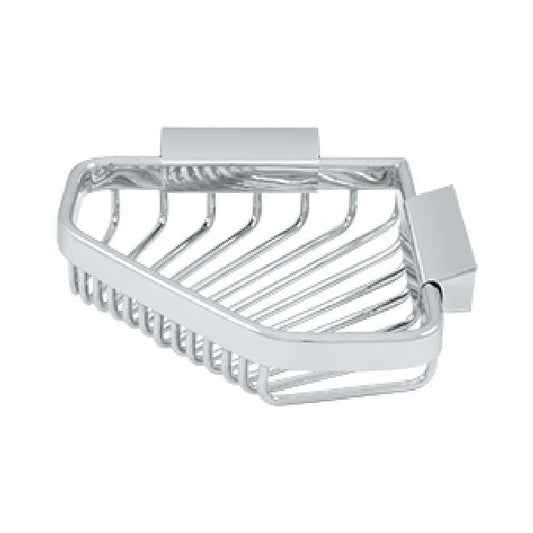 Deltana Solid Brass Pentagonal Corner Wire Basket - Polished Chrome