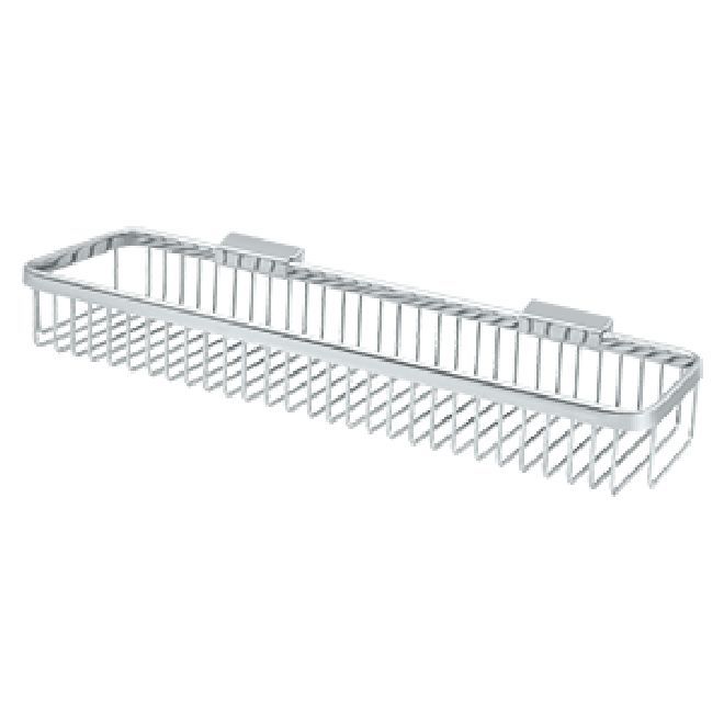Deltana Solid Brass Rectangular Wire Basket - Polished Chrome