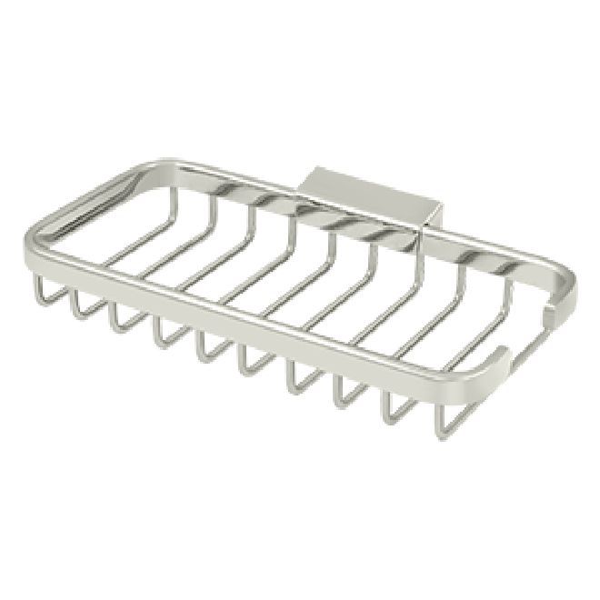 Deltana Solid Brass Rectangular Corner Wire Basket - Polished Nickel