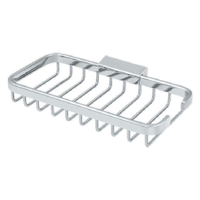 Deltana Solid Brass Rectangular Corner Wire Basket - Polished Chrome