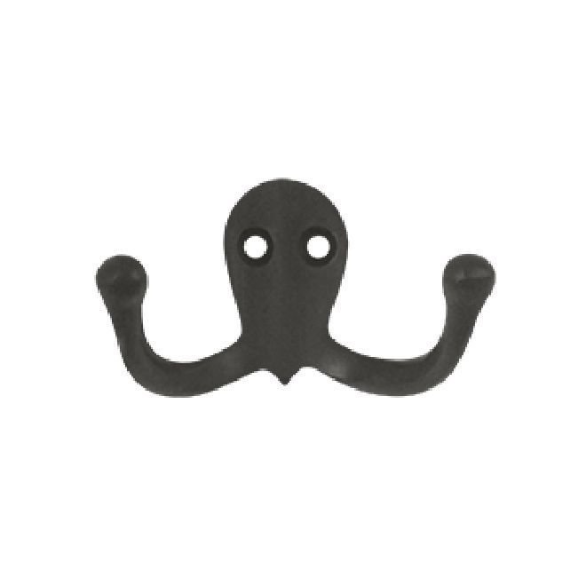 Deltana Solid Brass Double Hook - Oil Rubbed Bronze