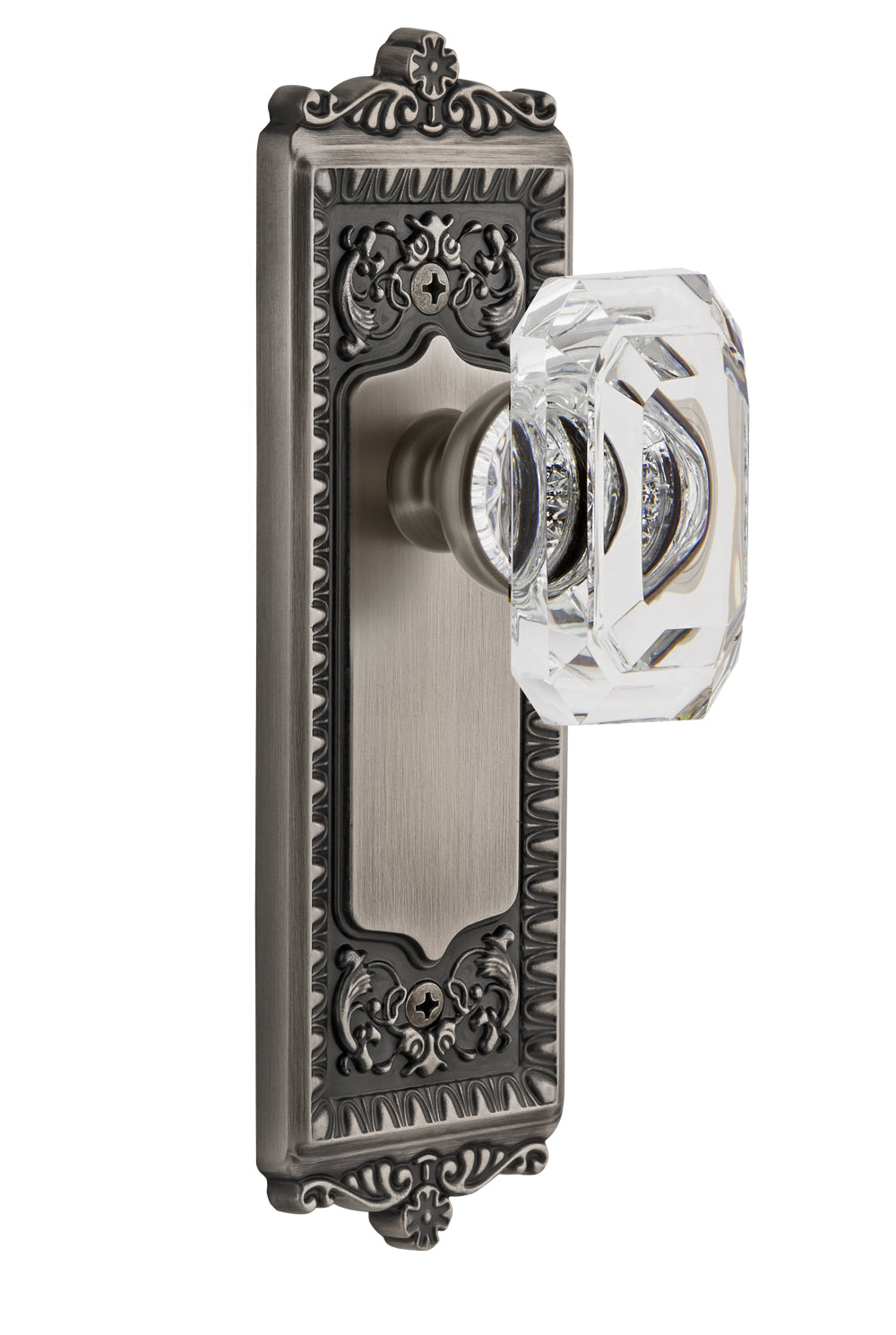 Grandeur Windsor Plate with Baguette Clear Knob