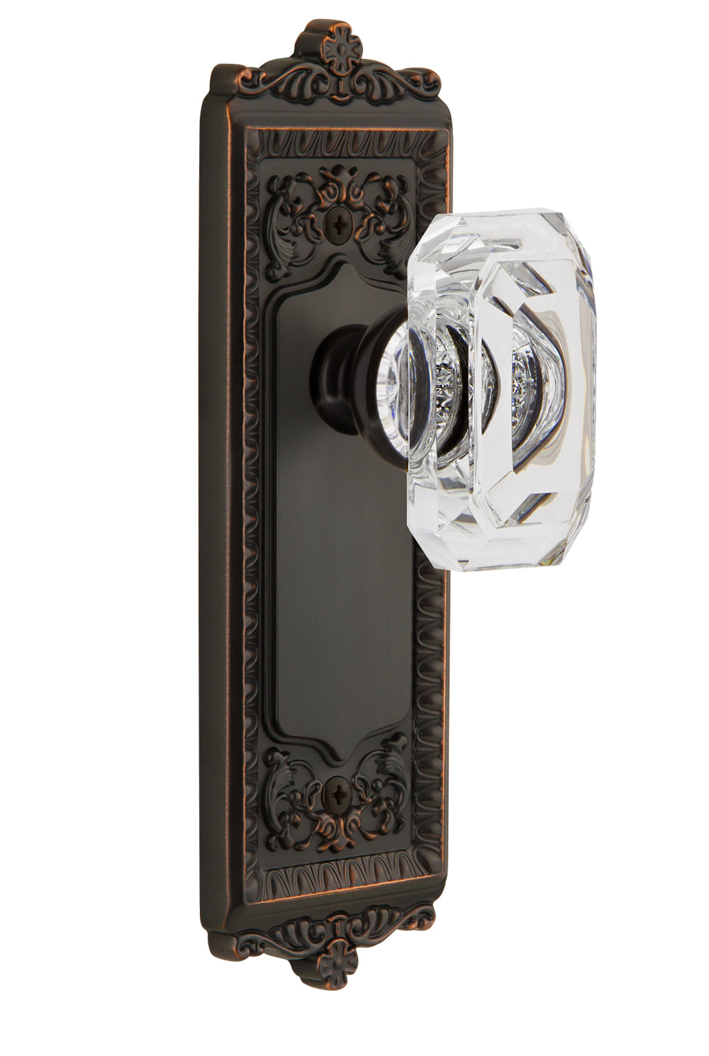 Grandeur Windsor Plate with Baguette Clear Knob