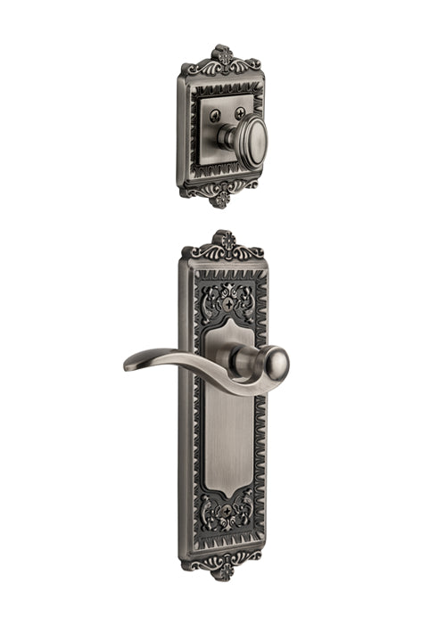 Grandeur Windsor Handleset with Bellagio Lever - (Interior Half Only, with Deadbolt)