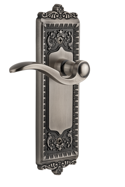 Grandeur Windsor Plate with Bellagio Lever in Antique Pewter