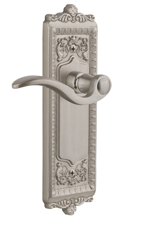 Grandeur Windsor Plate with Bellagio Lever in Satin Nickel