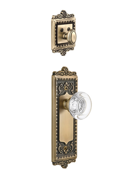 Grandeur Windsor Handleset with Bordeaux Knob - (Interior Half Only, with Deadbolt)