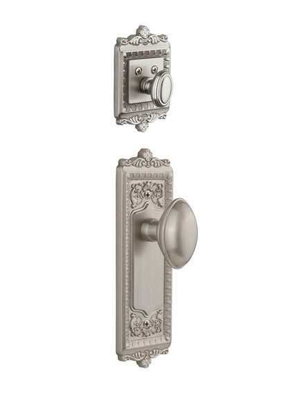 Grandeur Windsor Handleset with Eden Prairie Knob - (Interior Half Only, with Deadbolt)