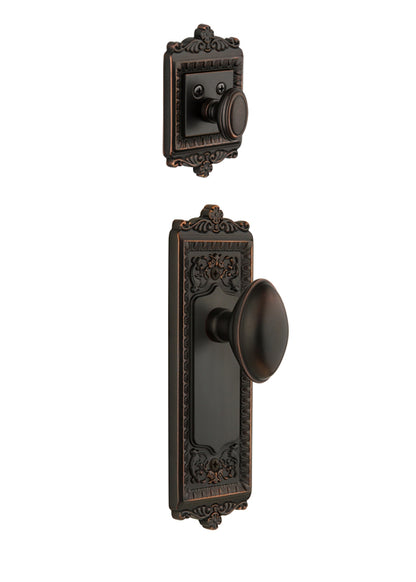 Grandeur Windsor Handleset with Eden Prairie Knob - (Interior Half Only, with Deadbolt)
