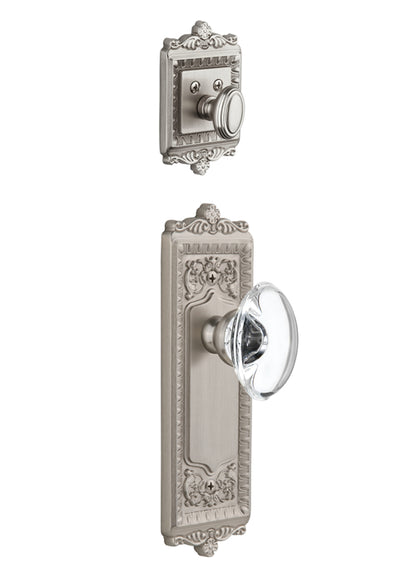 Grandeur Windsor Handleset with Provence Knob - (Interior Half Only, with Deadbolt)
