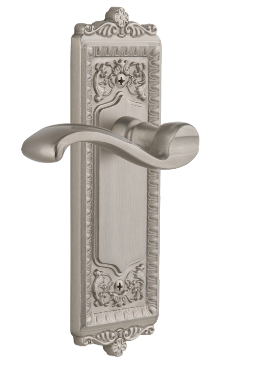 Grandeur Windsor Plate with Portofino Lever in Satin Nickel