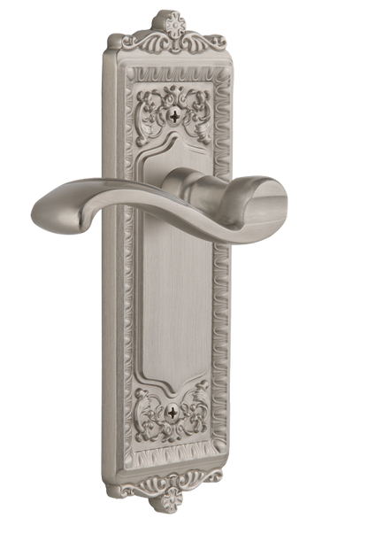Grandeur Windsor Plate with Portofino Lever in Satin Nickel