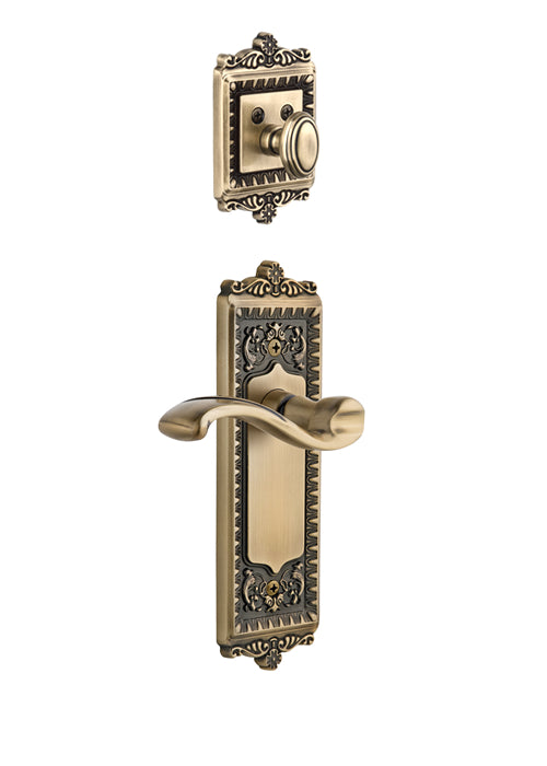 Grandeur Windsor Handleset with Portofino Lever - (Interior Half Only, with Deadbolt)