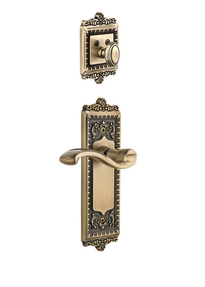 Grandeur Windsor Handleset with Portofino Lever - (Interior Half Only, with Deadbolt)