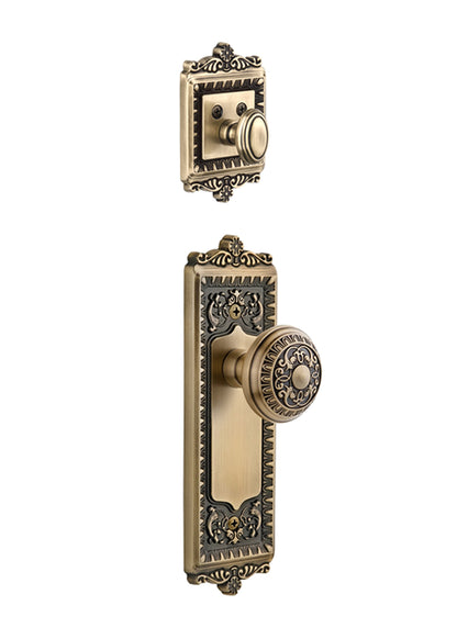 Grandeur Windsor Handleset with Windsor Knob - (Interior Half Only, with Deadbolt)