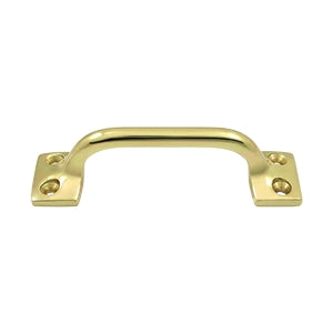 Deltana Solid Brass 4 Inch Overall Pull - Polished Brass