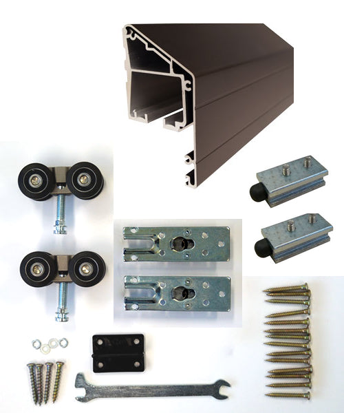 CaviLock Wall Mounted Bronze Door Track with M8 Carriage