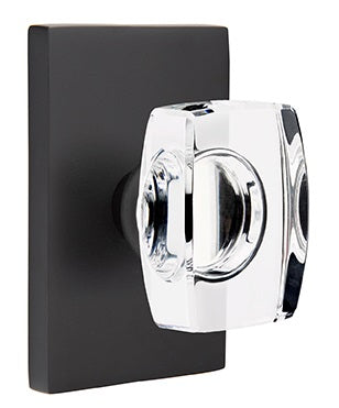 Emtek Windsor Crystal Knob with Modern Rectangular Rosette