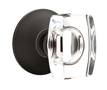 Emtek Windsor Crystal Knob with Modern Rosette