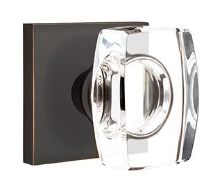 Emtek Windsor Crystal Knob with Square Rosette