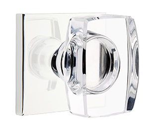 Emtek Windsor Crystal Knob with Square Rosette