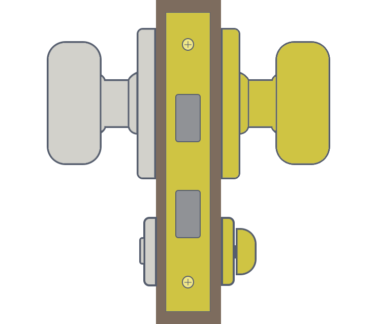 Emtek Orb Interior Mortise Knob with Modern Rectangular Rosette