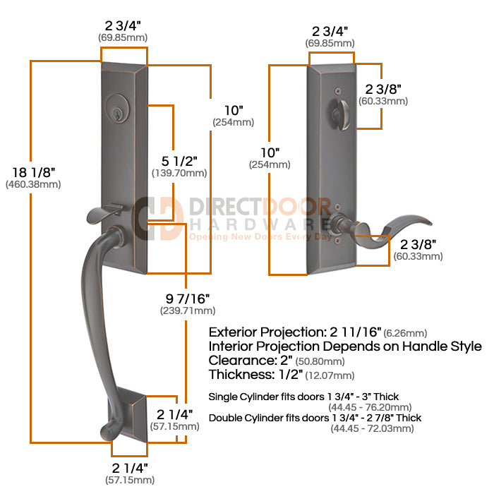 Emtek Adams Entrance Handleset