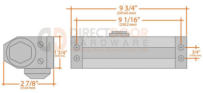 Advantage 4000 Series Door Closer Measurements
