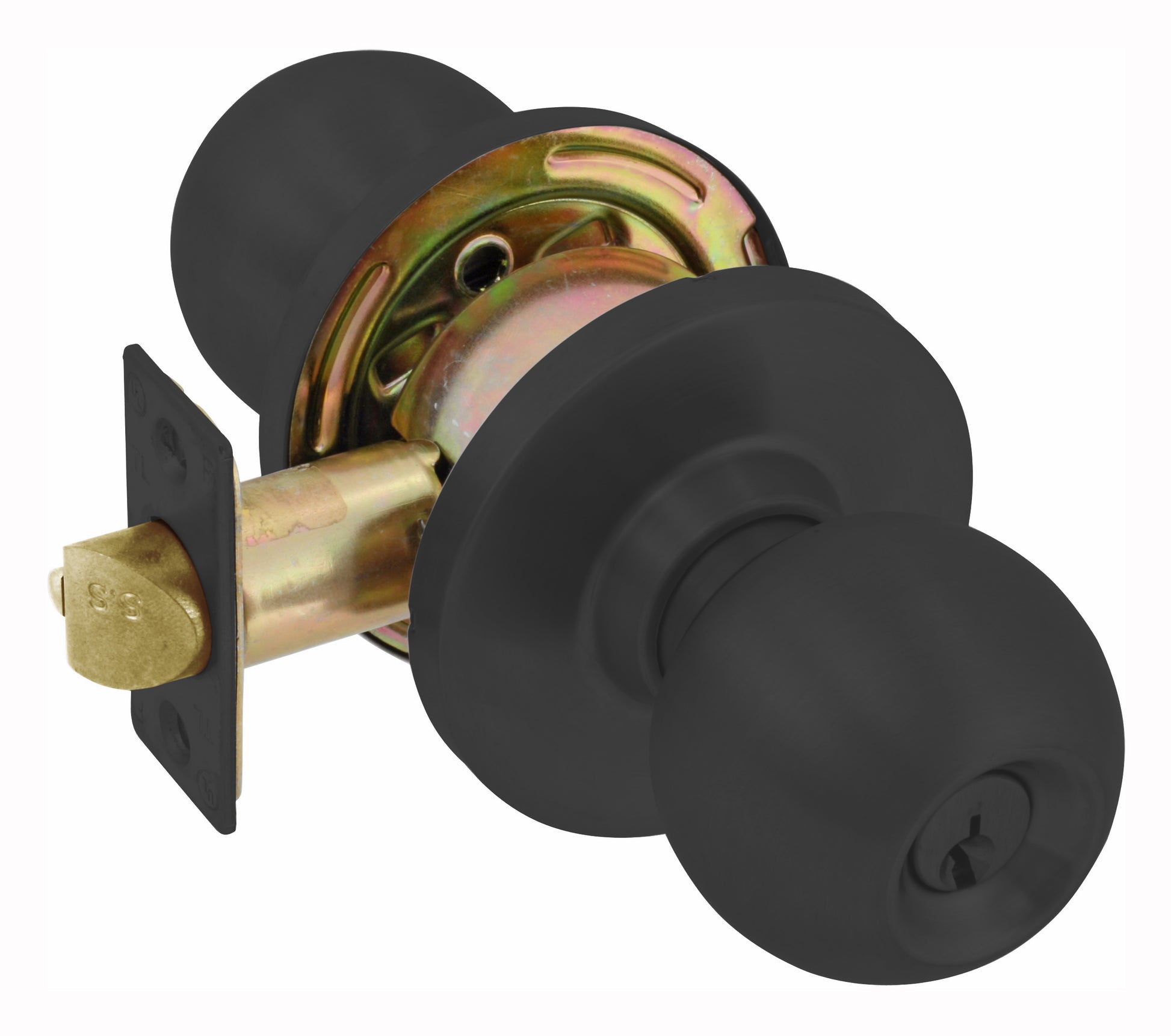 Advantage Grade 2 CA Commercial Storeroom Doorknob in Flat Black