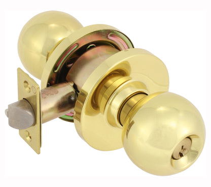 Advantage Grade 2 CA Commercial Storeroom Doorknob in Polished Brass