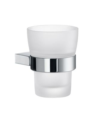 Smedbo AIR Holder with Frosted Glass Tumbler AK349 Polished Chrome