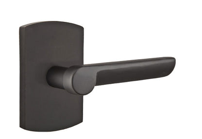 Emtek Sandcast Bronze Aurora Lever Handle with Style 4 Rosette