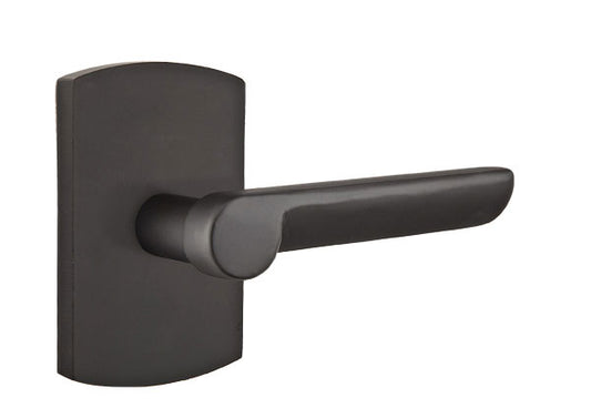 Emtek Sandcast Bronze Aurora Lever Handle with Style 4 Rosette