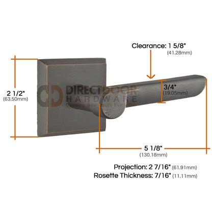 Emtek Sandcast Bronze Aurora Lever with Style 6 Rosette Measurements