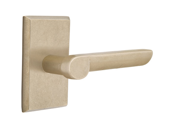 Emtek Sandcast Bronze Aurora Lever - Style 3 Rosette - Tumbled White Bronze