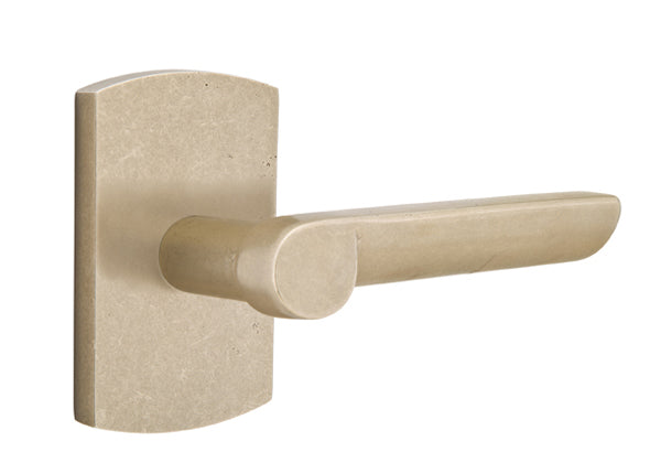 Emtek Sandcast Bronze Aurora Lever - Style 4 Rosette - Tumbled White Bronze