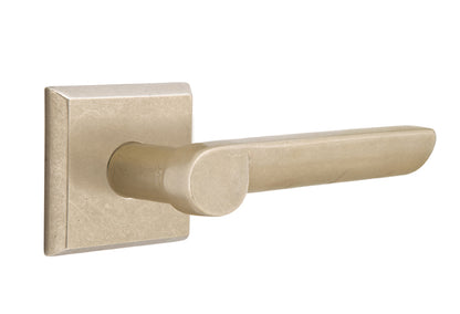 Emtek Sandcast Bronze Aurora Lever - Style #6 Rosette - Tumbled White Bronze