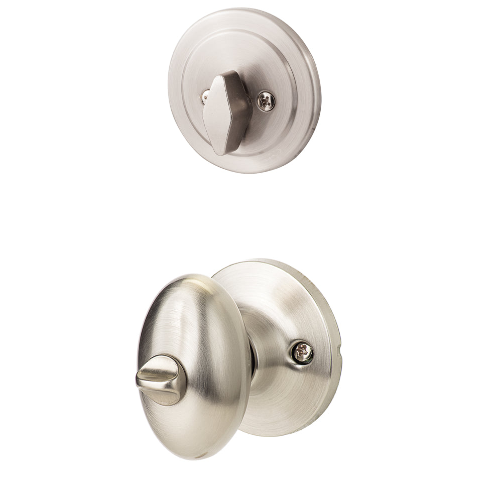 Sure-Loc Arapaho Knob with deadbolt Interior - Satin Nickel