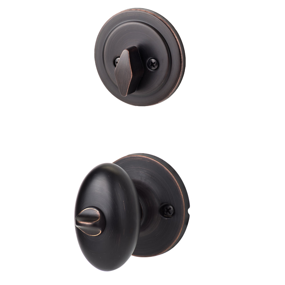 Sure-Loc Arapaho Knob with deadbolt Interior - Vintage Bronze