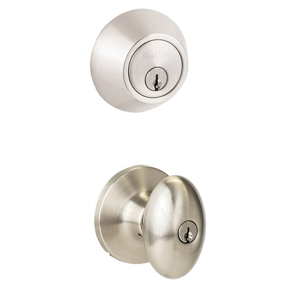 Sure-Loc Arapaho Knob with deadbolt Exterior - Satin Nickel