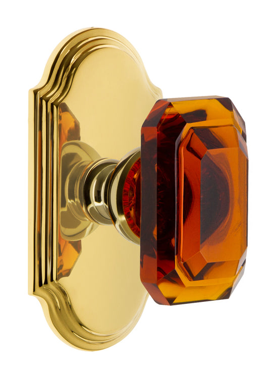 Grandeur Arc Plate with Baguette Amber Knob